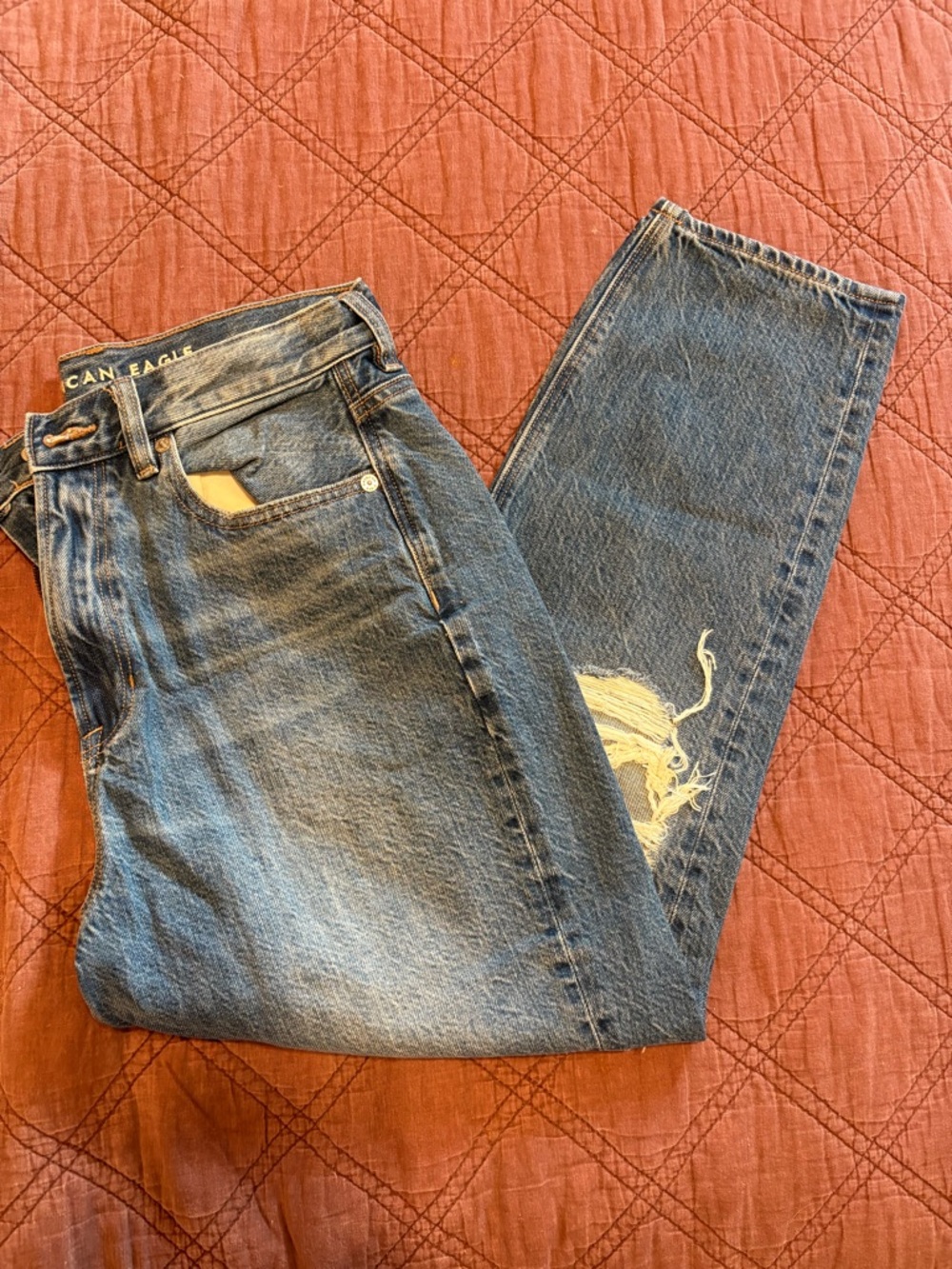American Eagle Outfitters Women’s Medium Distressed Highest Rise Mom Jeans